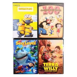 Minions Sea Level Terra Willy 100 Classic Cartoons Lot 4 DVD Set Family